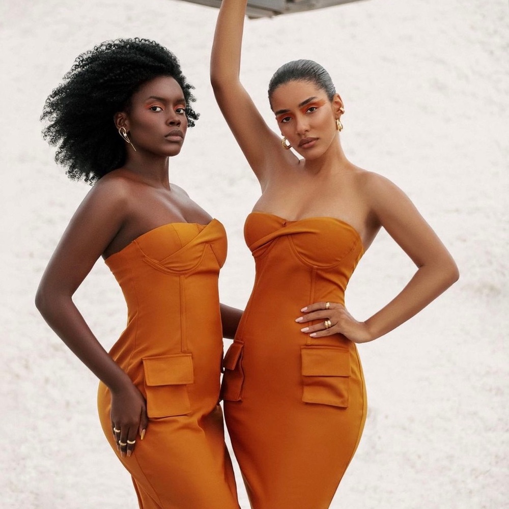 NWT Hanifa Jolié Maxi Dress - Caramel - S